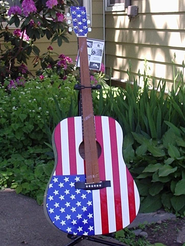 Image for Colored Folk GuitarsTM American Flag! with ID of: 1351
