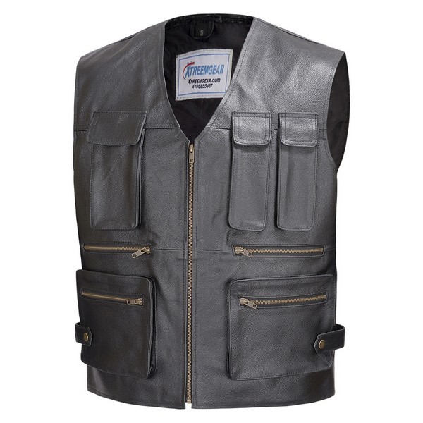 Image for Mens Motorcycle Biker Leather Vest with ID of: 1534494