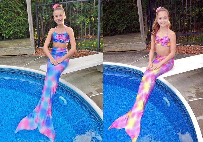 Image for Fantasyfin.com provides custom made mermaid swimsuit for little girl with ID of: 1535587