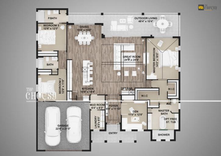 Image for 2D plan, Floor plan, and Elevation rendering with ID of: 1551433