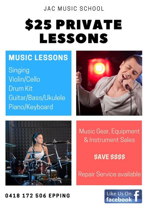 Image for $25 private music lessons with ID of: 1806570