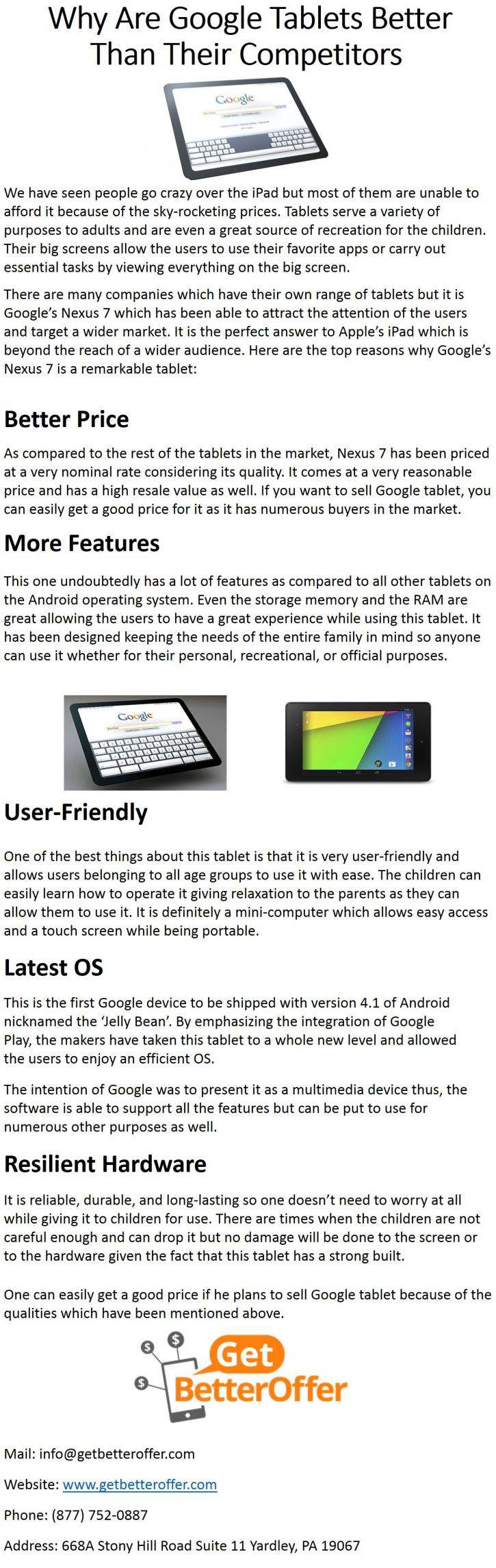 Image for Why Are Google Tablets Better Than Their Competitors with ID of: 1954999