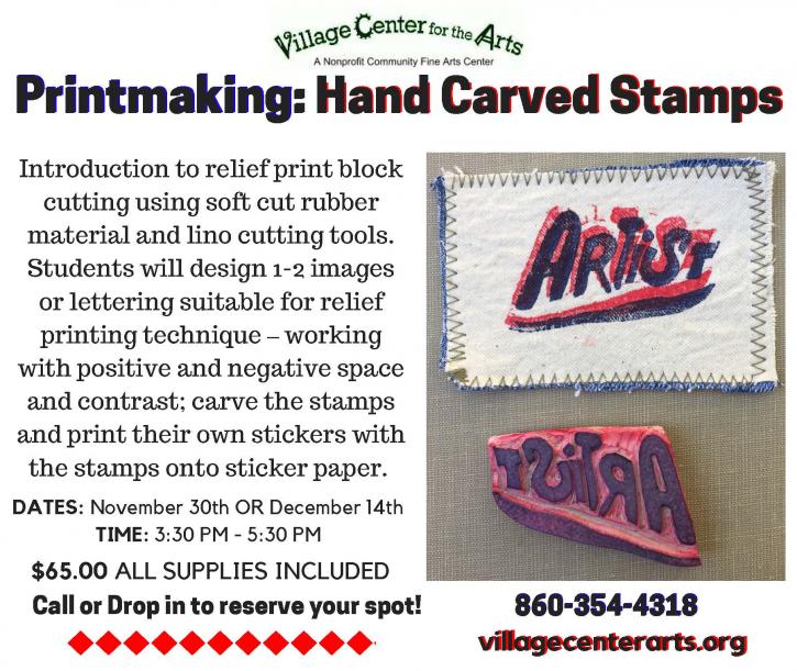 Image for Printmaking- Hand Carved Stamps Class with ID of: 2082740