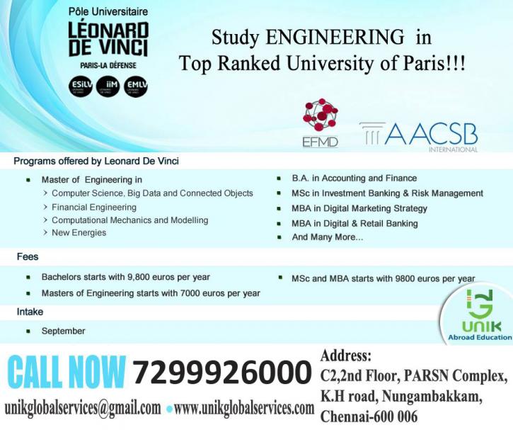Image for Study in PARIS | UNIK Global Services with ID of: 2375990