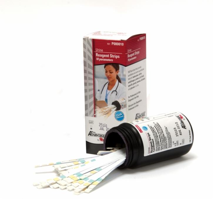 Image for Urine Reagent Strips, 10 Parameter, Leukocytes, Nitrite, Urobilinogen, Protein, pH, Blood, Specific Gravity, Ketone, Bilirubin, Glucose, CLIA Waived with ID of: 2393139
