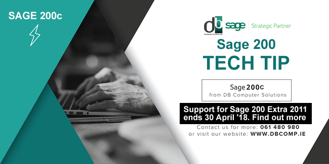 Image for SAGE 200 EXTRA 2011 USERS! Support ends 30 April 2018 with ID of: 2466047