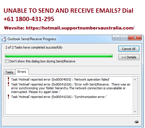 Image for UNABLE TO SEND AND RECEIVE EMAILS? Dial +61 1800-431-295 with ID of: 2485544