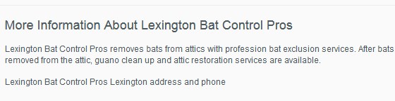 Image for Lexington Bat Control Pros with ID of: 2512188