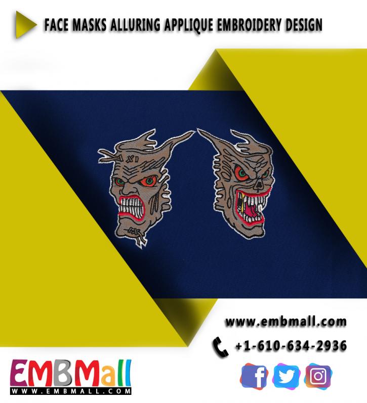 Image for FACE MASKS ALLURING APPLIQUE EMBROIDERY DESIGN with ID of: 2518438