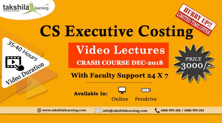 Image for CS Executive Costing Video Lectures Crash Course Dec 2018 with ID of: 2838562