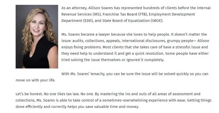Image for Allison Soares, Attorney at Law with ID of: 2946477