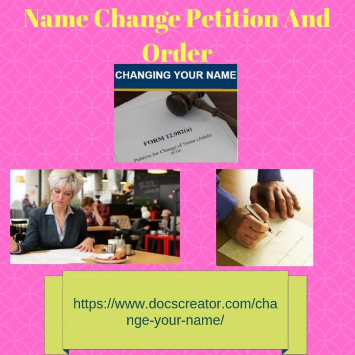 Image for Name Change Petition And Order with Docs creator with ID of: 2971335