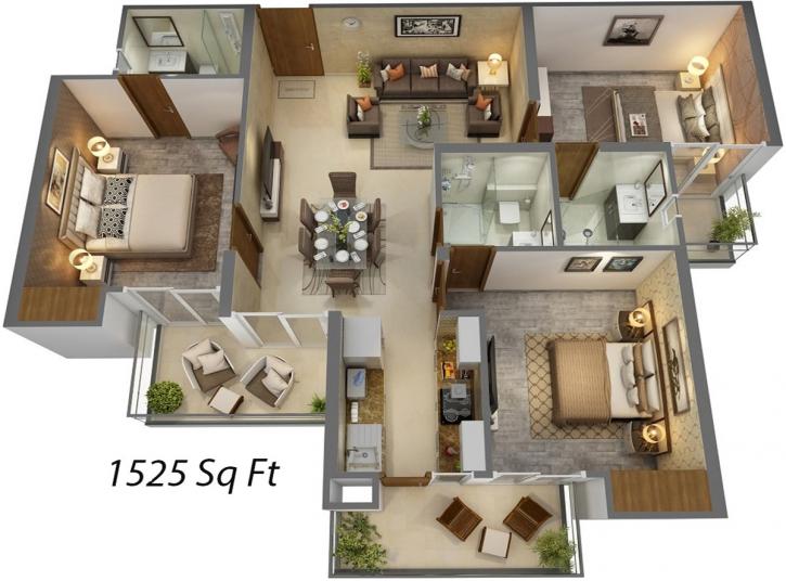 Image for 3 BHK and 4 BHK Flats in Siddharth Vihar with ID of: 2976725