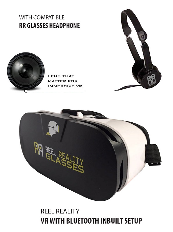 Image for Buy online Reel Reality VR Bluetooth with Inbuilt Remote Virtual Reality Headset/Glasses with Hi Quality Headphone with ID of: 2988588