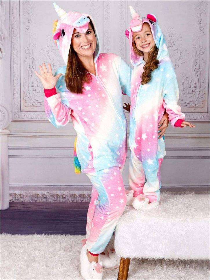 Image for Shop Mommy and Me Cotton Candy Unicorn Pajamas with ID of: 2997421