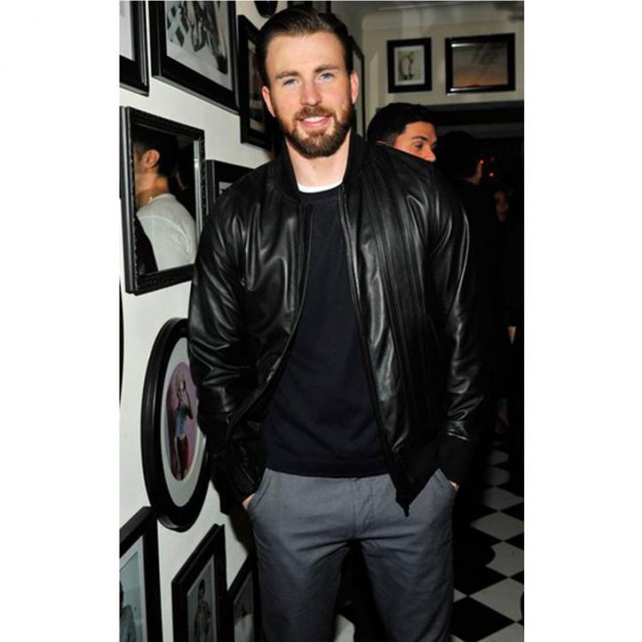 Image for CHRIS EVANS BLACK LEATHER JACKET AT NEW YORK SAMSUNG GALAXY STUDIO with ID of: 3015618