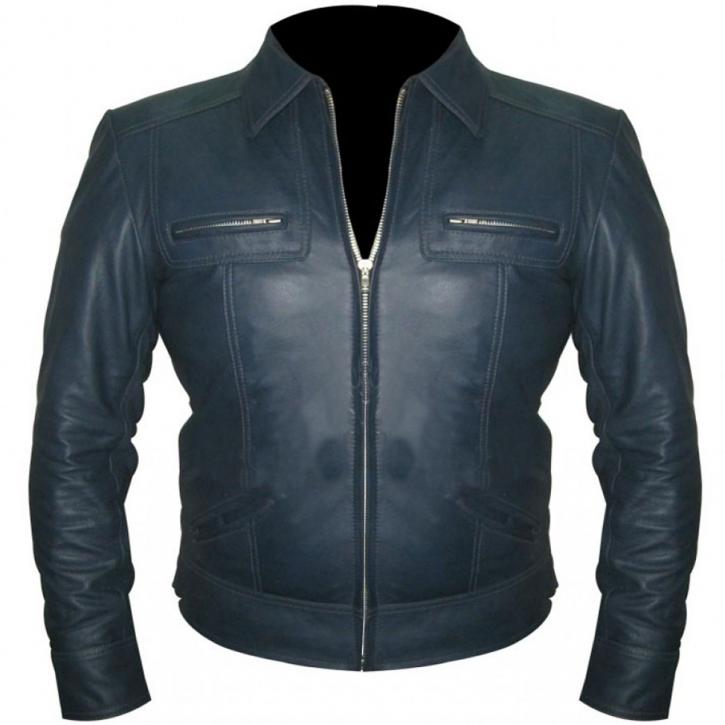 Image for MEN’S NAVY BLUE DESIGNER LEATHER JACKET with ID of: 3040552