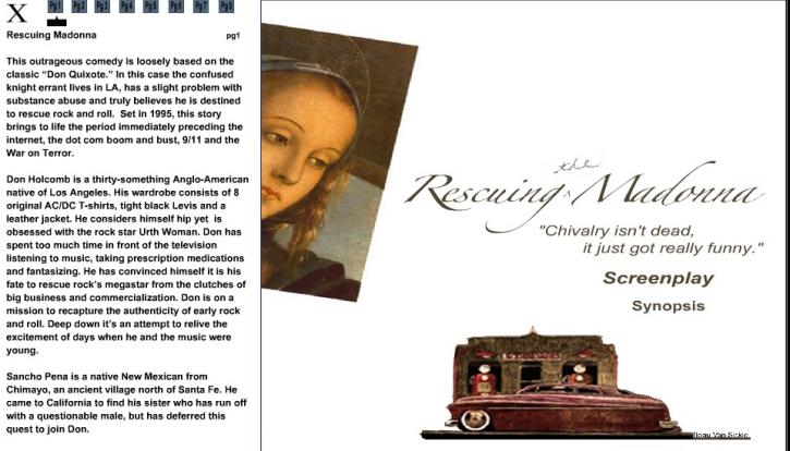 Image for Rescuing Madonna, Script by Bob Pinkus, (Robert A Pinkus) with ID of: 307567