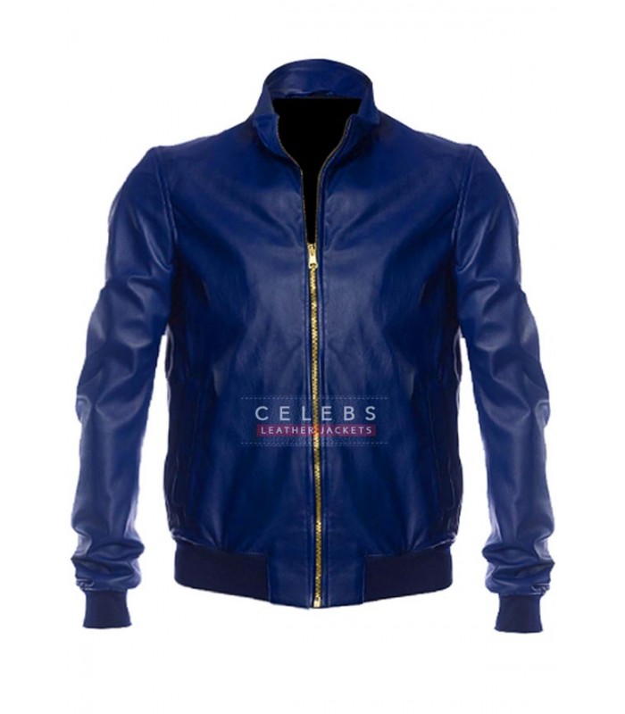 Image for Ryan Reynolds Outfit Blue Leather Jacket with ID of: 3139495