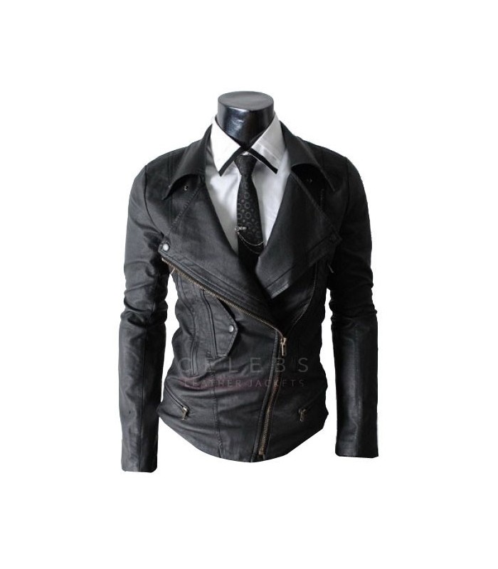 Image for Men's Casual Smart Black Leather Jacket with ID of: 3152939