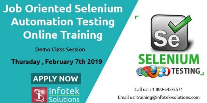 Image for Job Oriented Selenium Automation Testing Class based Training Demo Session with ID of: 3162526