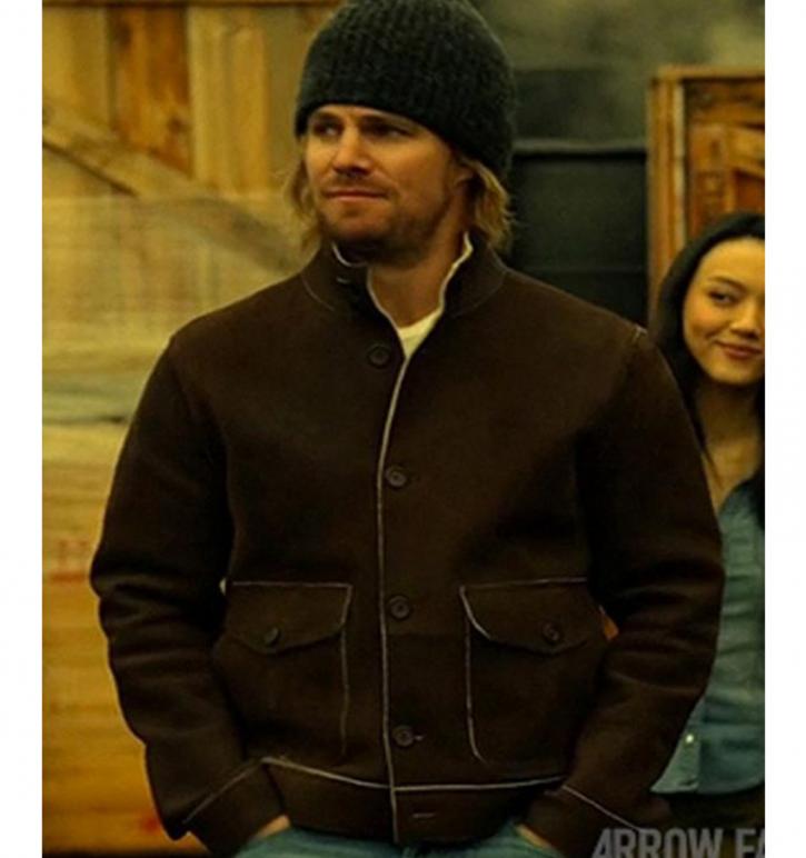 Image for Arrow Oliver Queen Suede Leather Jacket with ID of: 3190502