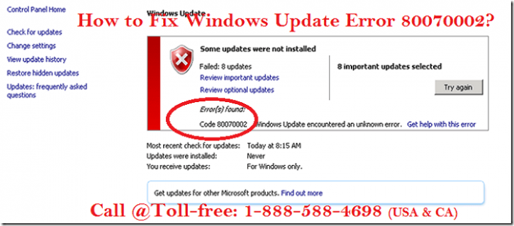 Image for Call 1-888-588-4698 to Fix Windows Update Error 80070002 with ID of: 3253504