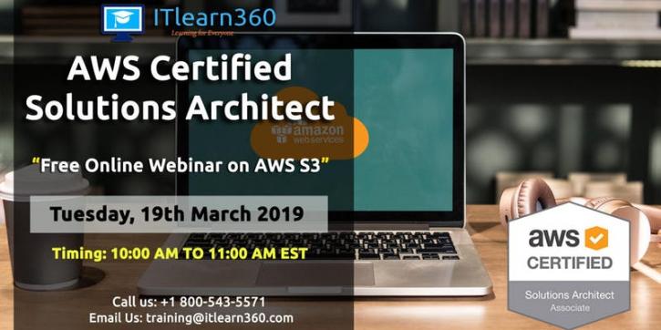 Image for AWS Certified Solutions Architect - “Free Online Webinar on AWS S3” with ID of: 3296840