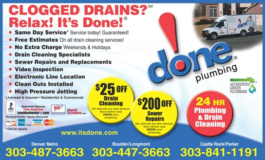 Image for Clogged Drains? Relax! It's Done! Done Service Group, A Full Service  with ID of: 333048
