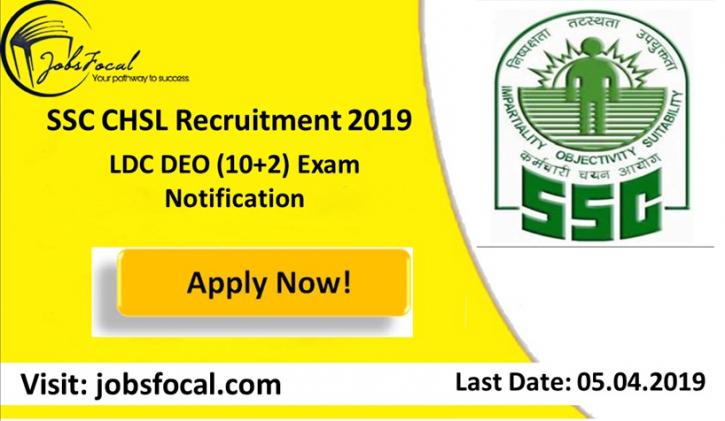 Image for SSC CHSL Recruitment 2019 –2020 Imp Dates LDC DEO (10+2) Exam Notification with ID of: 3344473