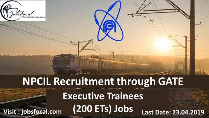 Image for NPCIL Recruitment through GATE 2019 Executive Trainees (200 ETs) Jobs with ID of: 3346627