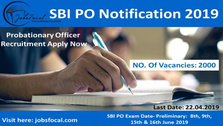 Image for SBI PO Notification 2019 2000 Probationary Officer Recruitment Apply Now with ID of: 3351536