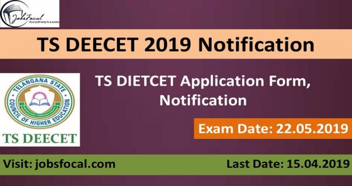 Image for TS DEECET 2019 Notification, TS DIETCET Application Form, Exam Date with ID of: 3365353