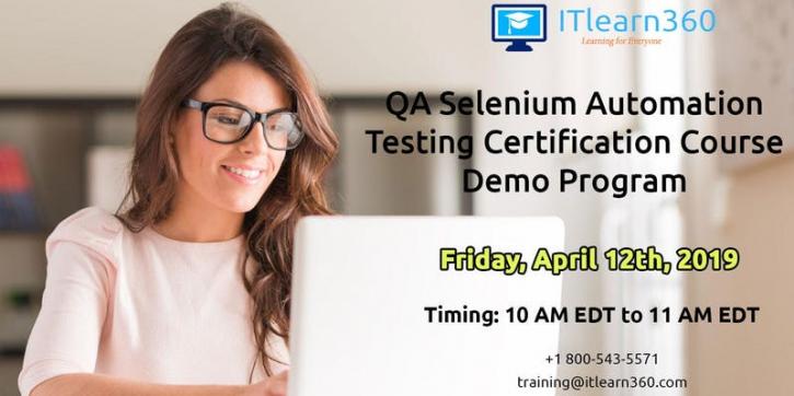 Image for QA Selenium Automation Testing Certification Course Demo Program with ID of: 3372392