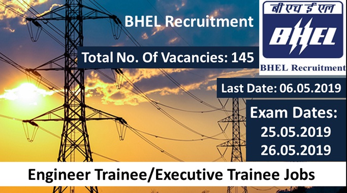 Image for BHEL Recruitment 2019 145 Engineer/Executive Trainee Jobs Apply Online with ID of: 3381150
