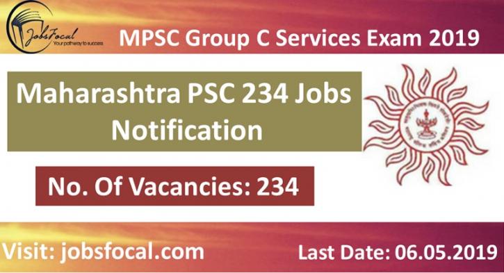 Image for MPSC Group C Services Exam 2019 Maharashtra PSC 234 Jobs Notification with ID of: 3389778