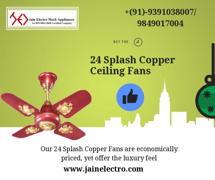 Image for 24 Splash Copper Ceiling Fans @ Jain Electro Mech Appliances with ID of: 3410799