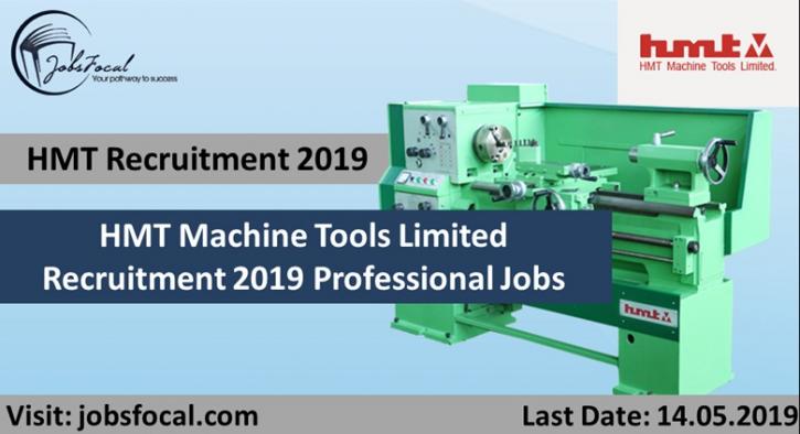 Image for HMT Machine Tools Limited Recruitment 2019 (38) Professional Jobs with ID of: 3412360