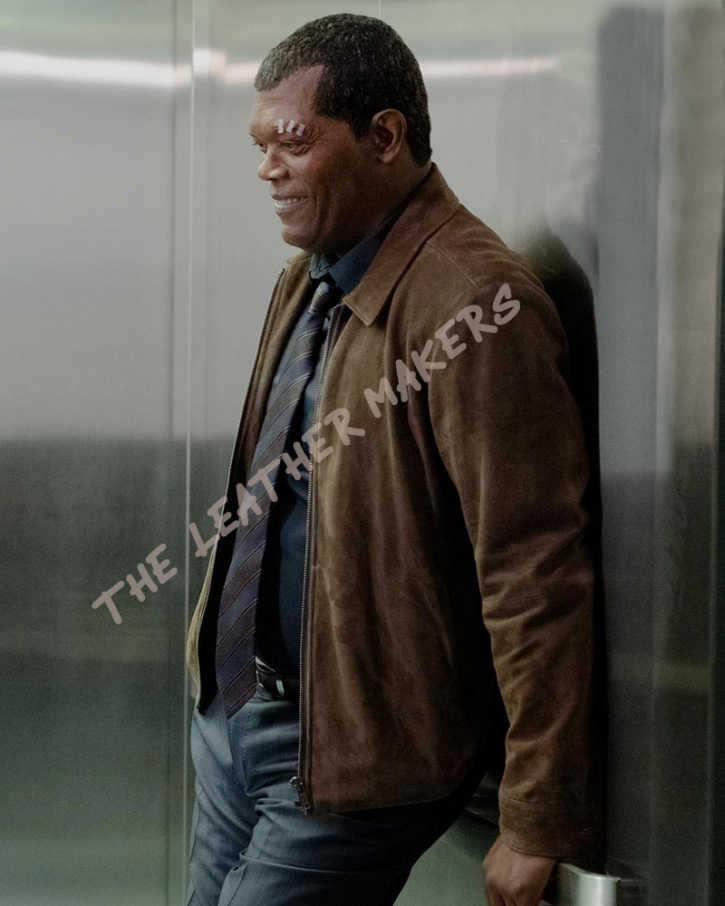 Image for CAPTAIN MARVEL NICK FURY SUEDE LEATHER JACKET with ID of: 3414546