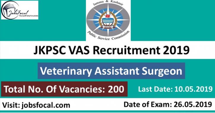 Image for JKPSC VAS Recruitment 2019 (200) Veterinary Assistant Surgeon Vacancies with ID of: 3416355