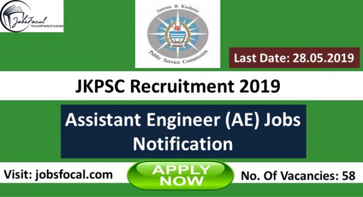 Image for JKPSC Recruitment 2019 (58) Assistant Engineer (AE) Jobs Notification with ID of: 3418922