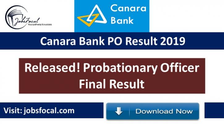Image for Canara Bank PO Result 2019 –20 Released! Probationary Officer Final Result with ID of: 3441570
