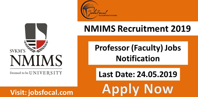 Image for NMIMS Recruitment 2019 –20 Professor Vacancies Notice Apply Online with ID of: 3461186