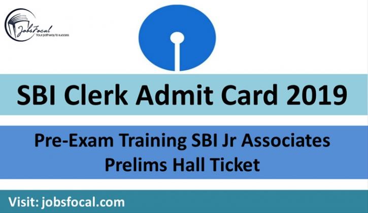 Image for SBI Clerk Admit Card 2019 -20 Pre-Exam Training SBI Jr Associates Prelims Hall Ticket with ID of: 3461974