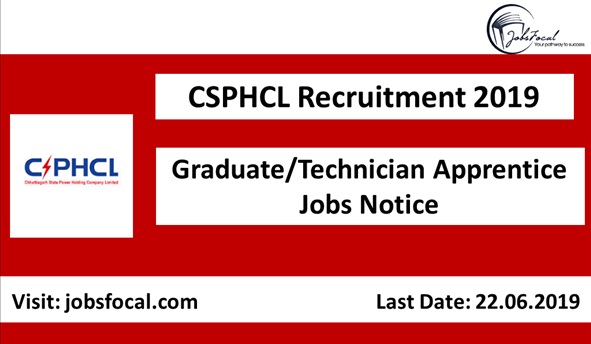 Image for CSPHCL Recruitment 2019–20 (46) Graduate/Technician Apprentice  Jobs Notice with ID of: 3514103