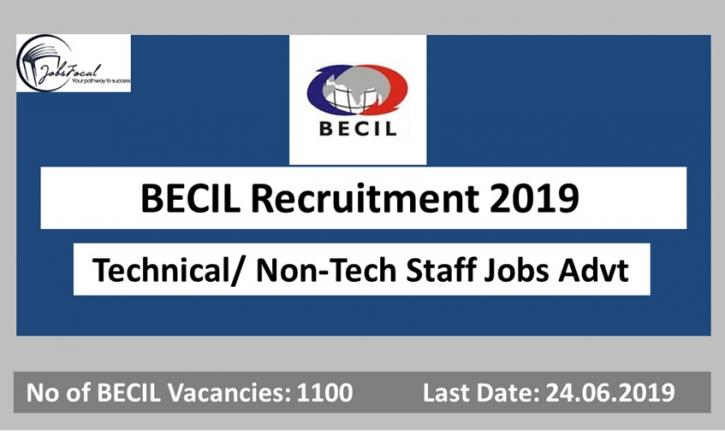 Image for BECIL Recruitment 2019 –20 (1403) Technical/ Non-Tech Staff Jobs Advt with ID of: 3517534