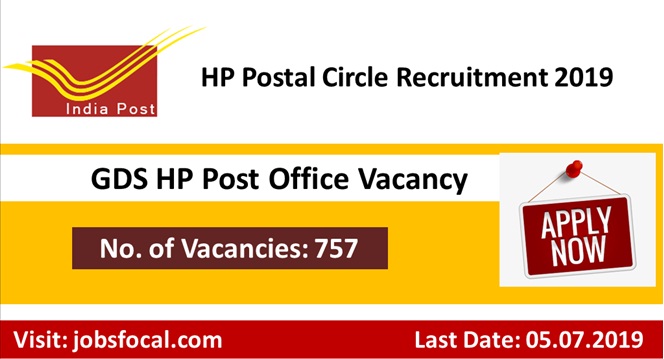 Image for HP Postal Circle Recruitment 2019 –20 (757) GDS HP Post Office Vacancy with ID of: 3518953