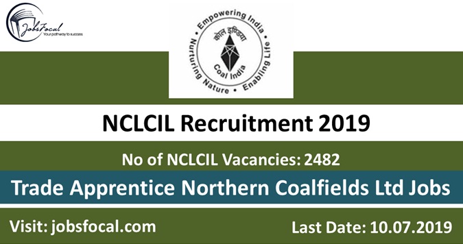 Image for NCLCIL Recruitment 2019 -20 2482 Trade Apprentice Northern Coalfields Ltd Jobs with ID of: 3527196