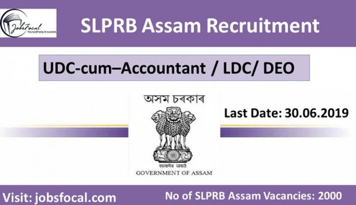 Image for SLPRB Assam Recruitment 2019 –20 (2000) UDC-cum–Accountant / LDC/ DEO with ID of: 3538313