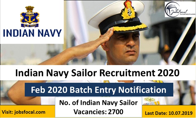Image for Indian Navy Sailor Recruitment 2020 Feb Batch (2700) Entry Notification with ID of: 3539904